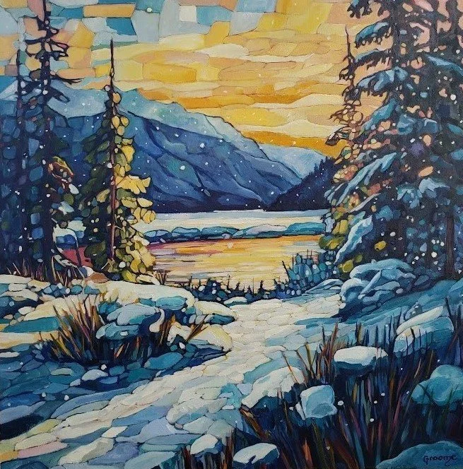 Okanagan Snow, 20x20, Oil on Panel.jpg
