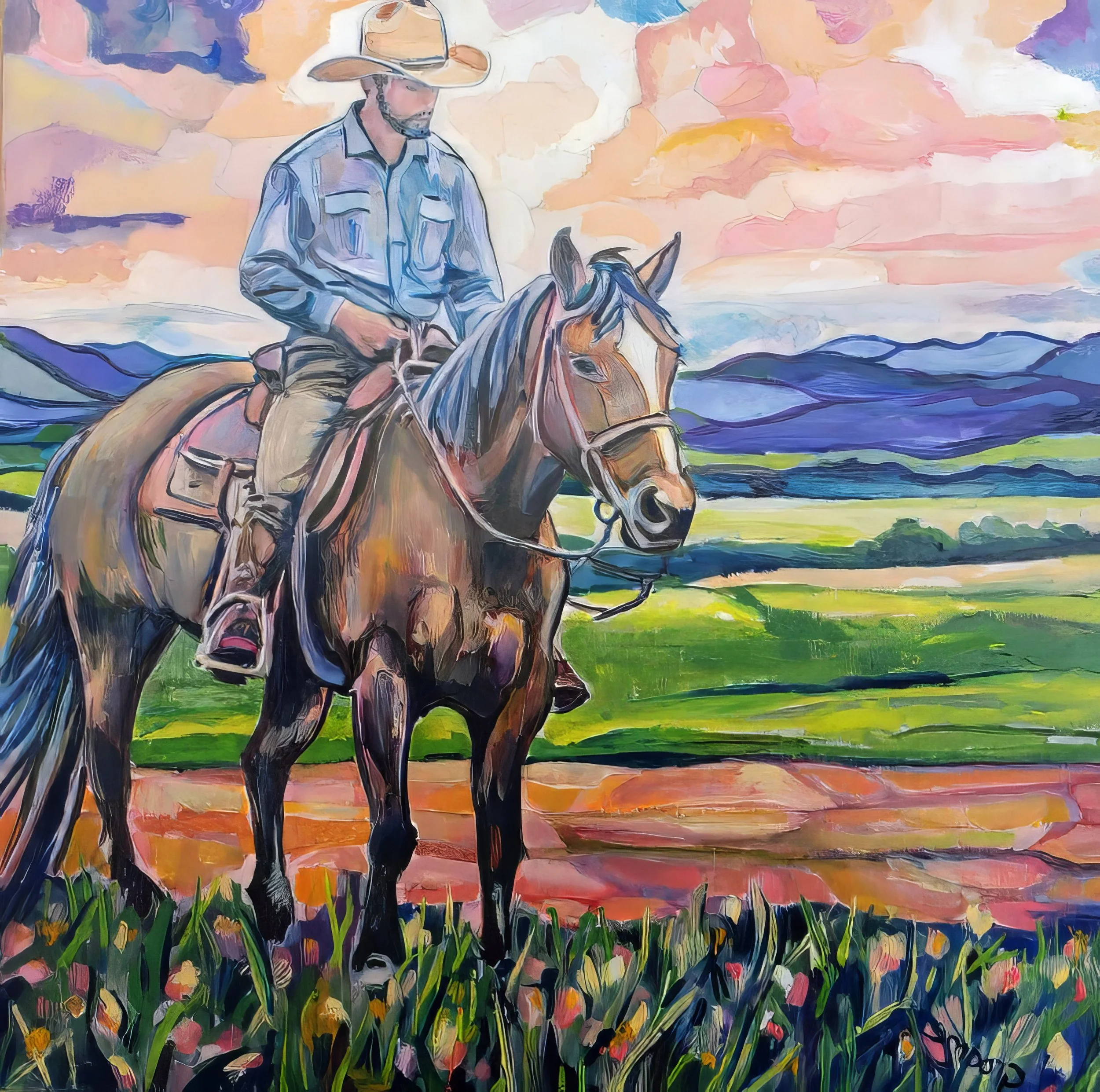 Horse and Hat, Oil, Sold.jpg