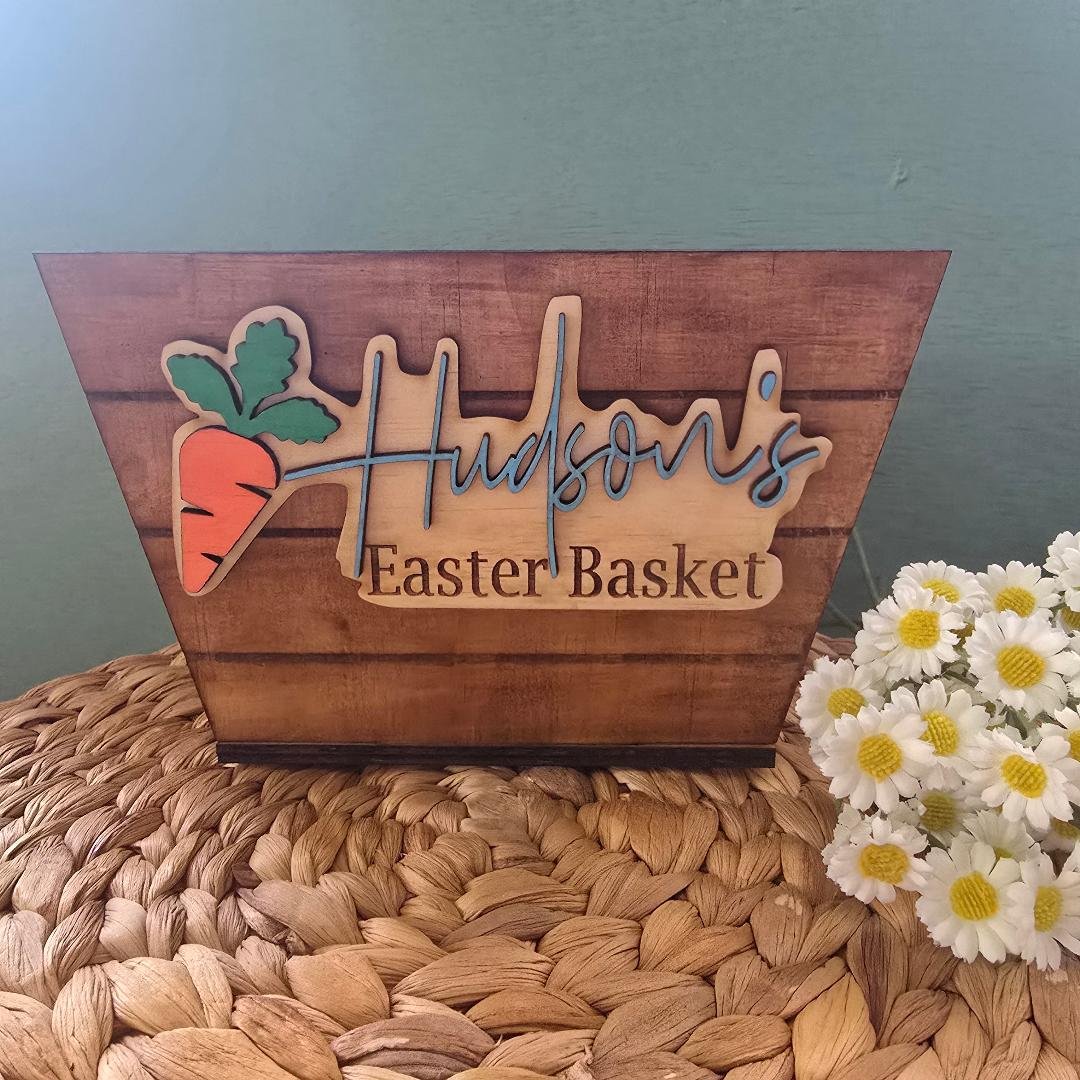Easter Wooden Crate with Name
