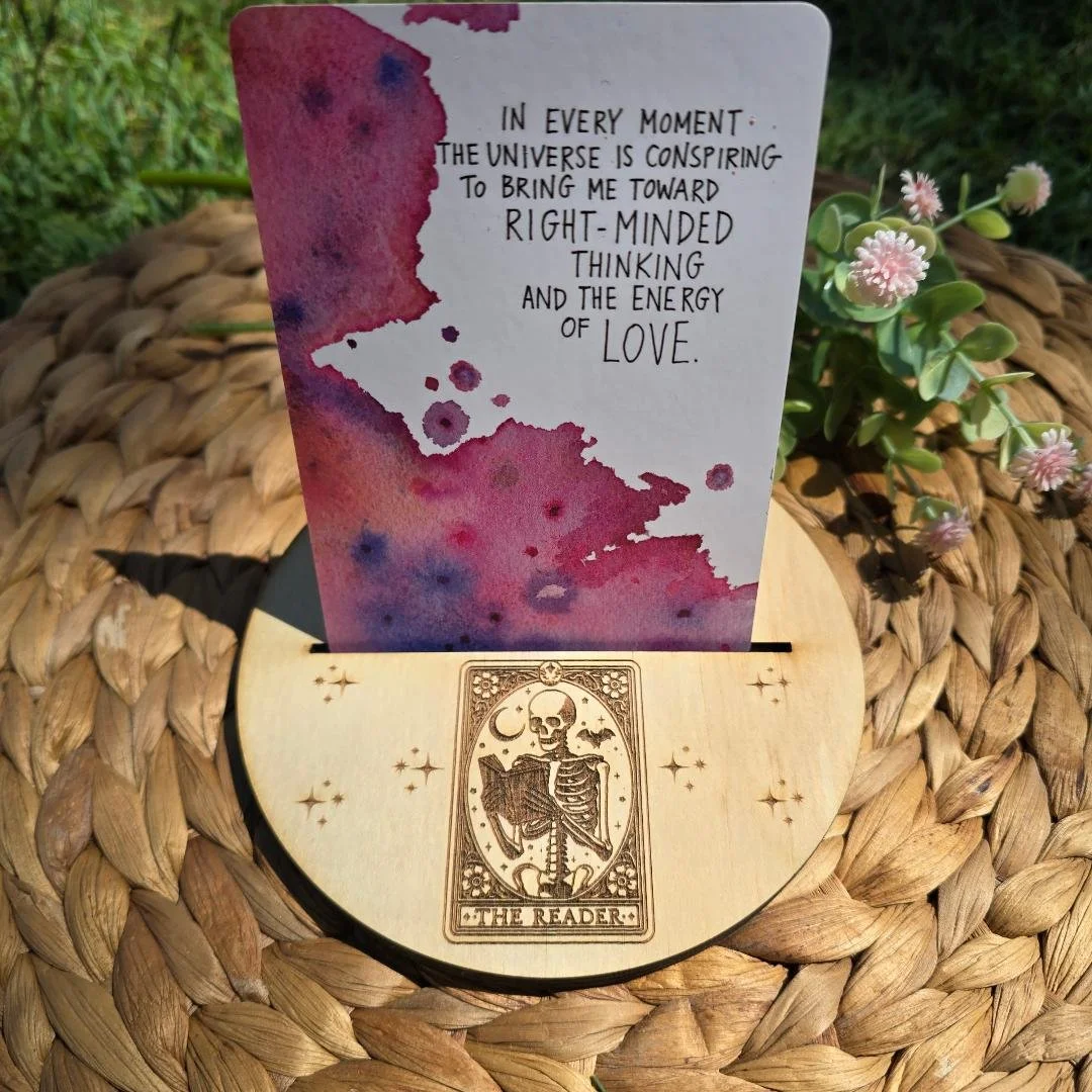 "The Reader" Tarot Card or Affirmation Card Stand