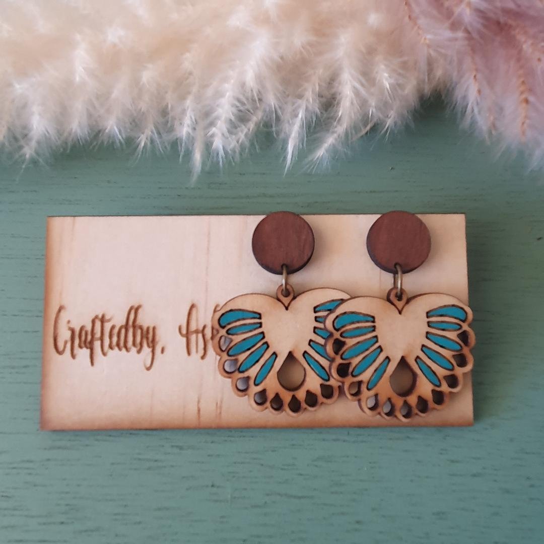 Earrings - Mini Spiral Flower TEAL