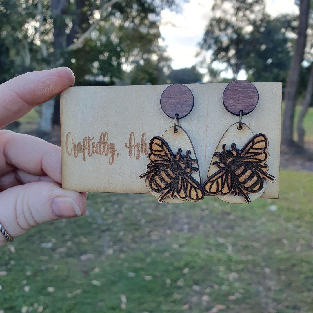 Earrings - 2D Bees