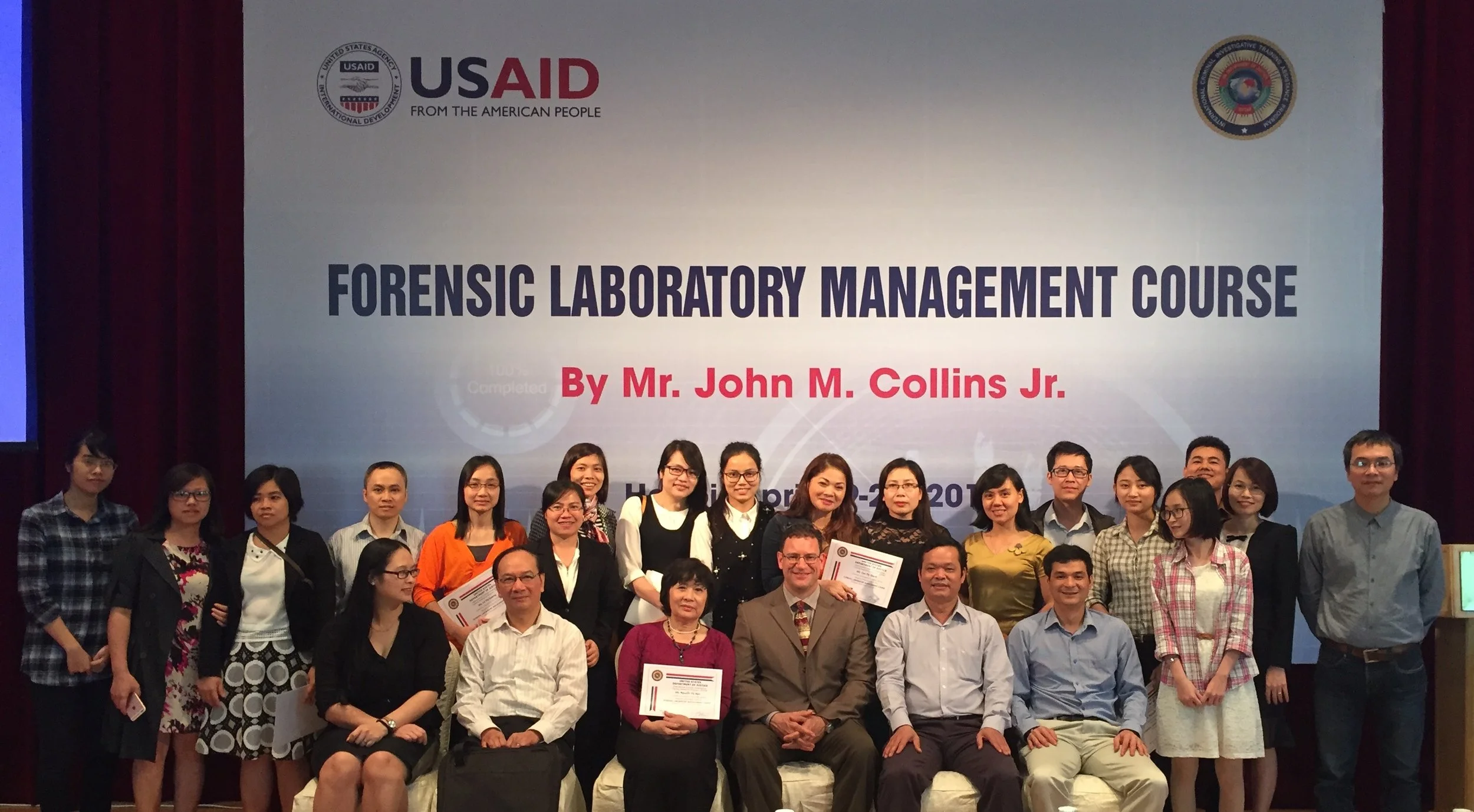 Hanoi, Vietnam - finishing up a one-week facilitation on behalf of the U.S. government to assist public and private leaders with an initiative to use DNA evidence for the identification of unidentified soldiers lost in past military conflicts. (2016)