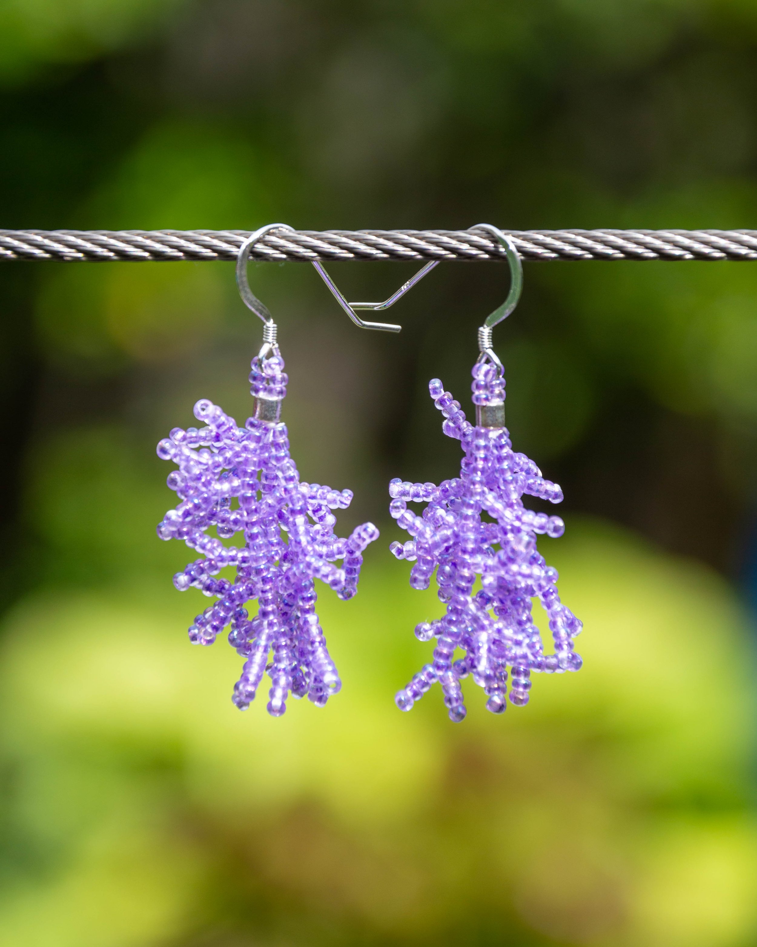 Light Purple Coral Earrings