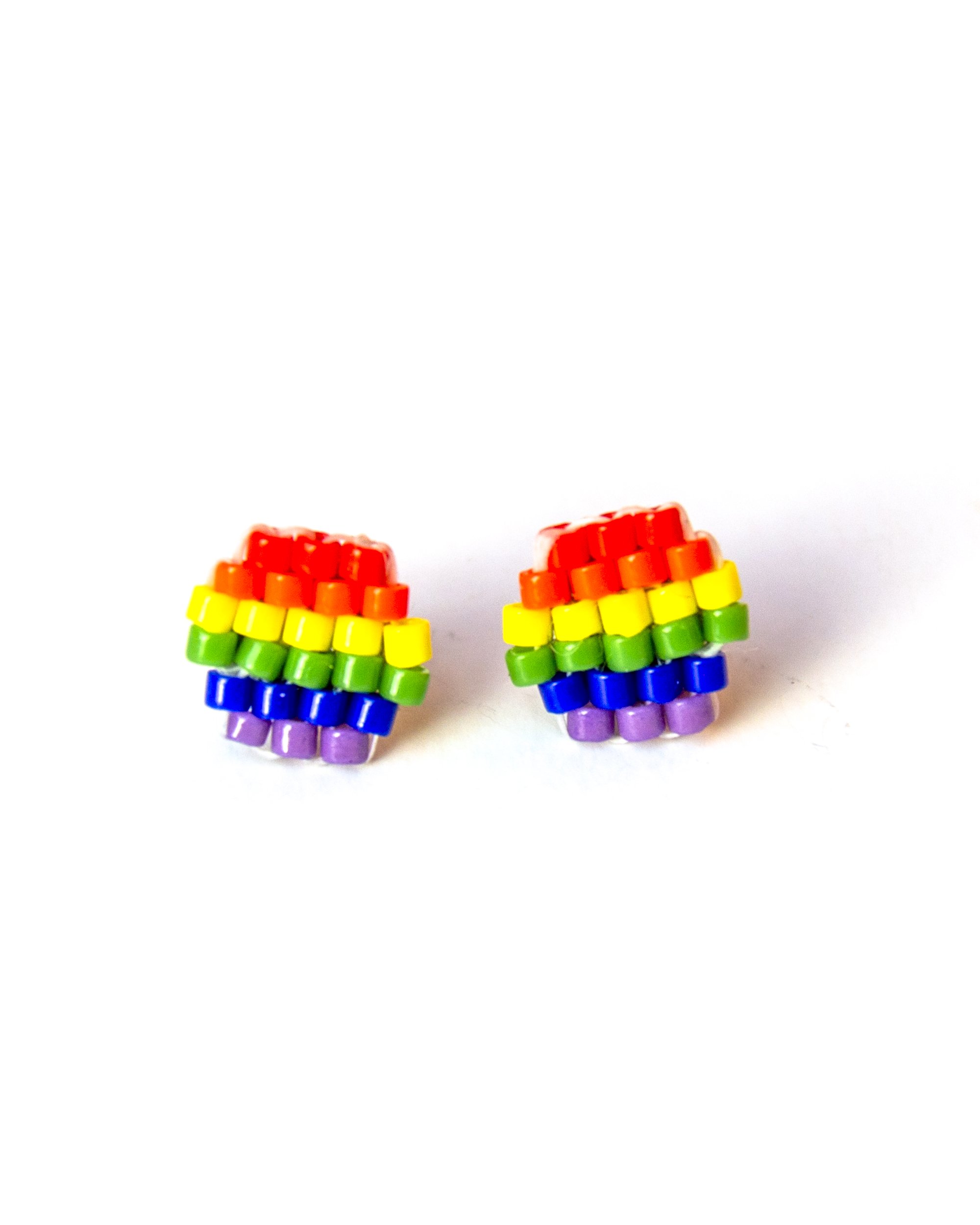 Rainbow Hexagon Studs