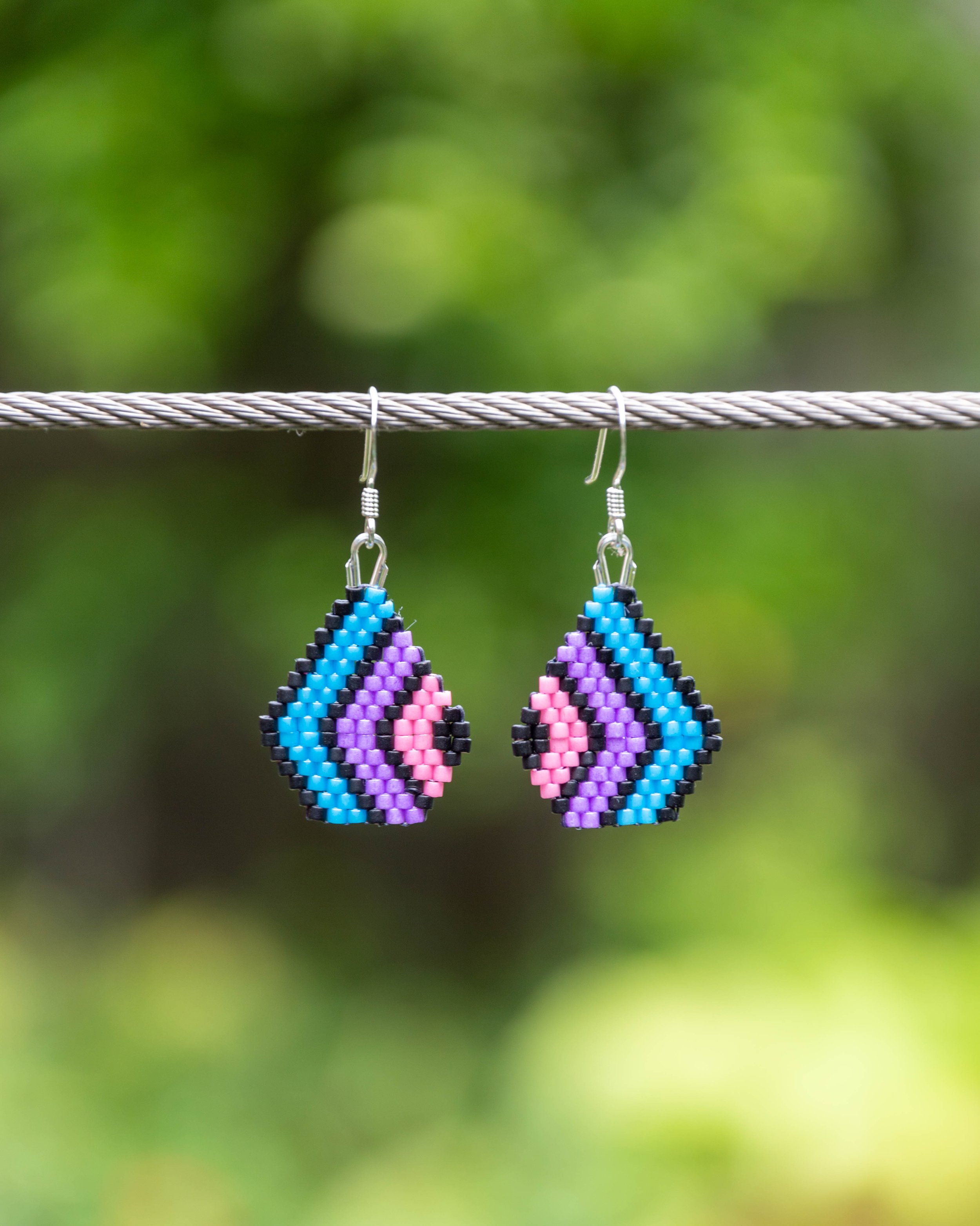 Thick Striped Mini Drop Earrings