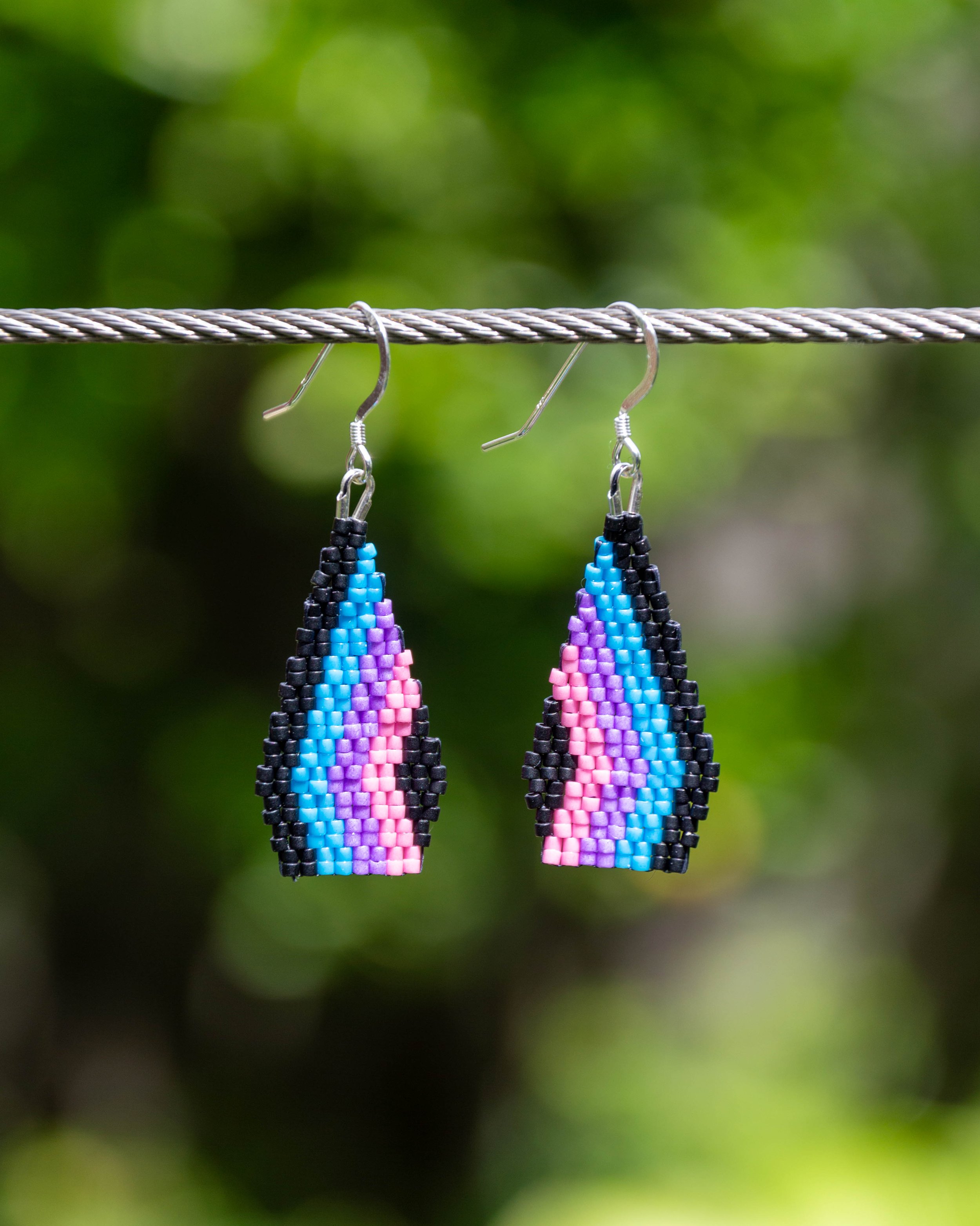 Thick Striped Drop Earrings