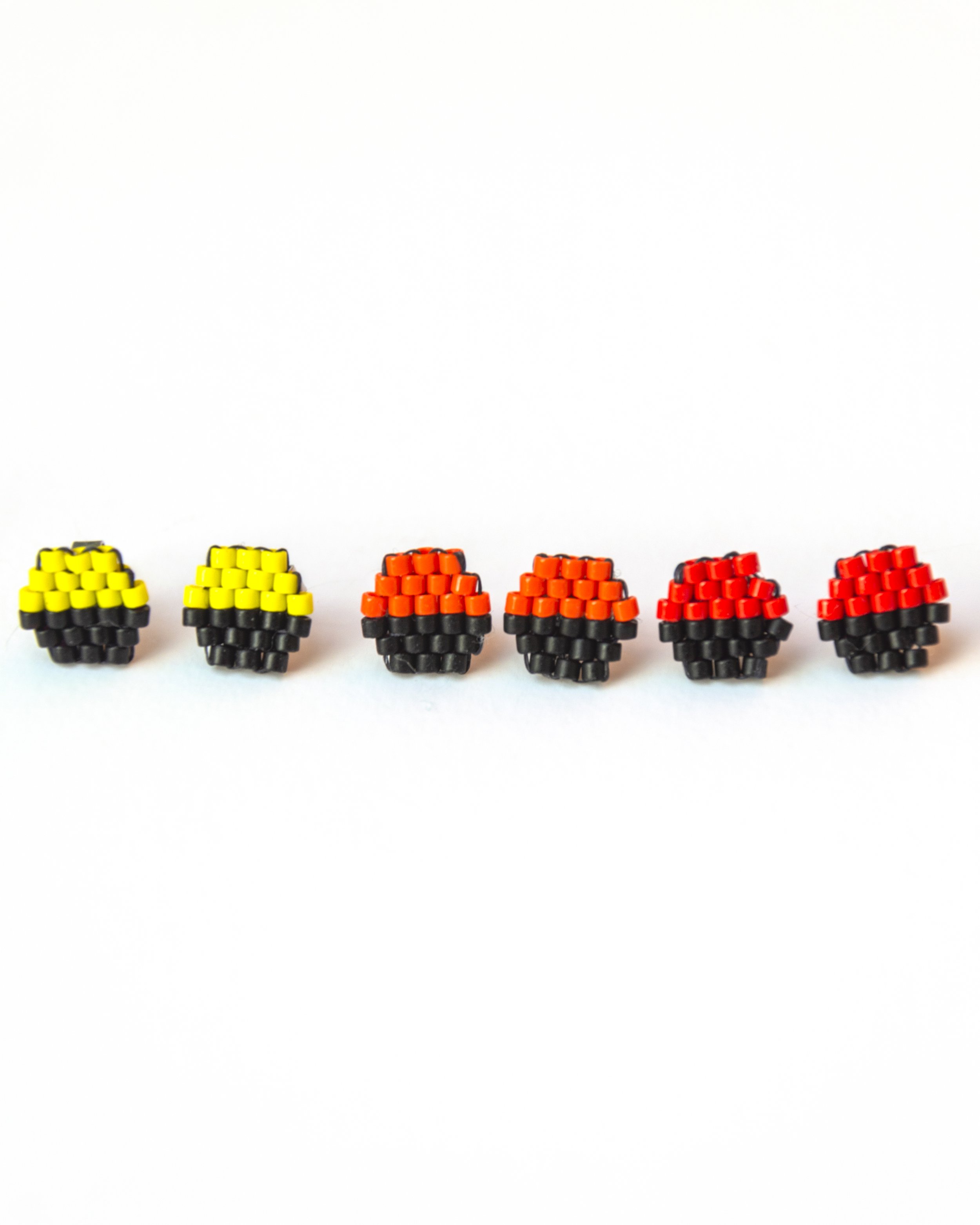 Warm Coloured Hexagon Studs