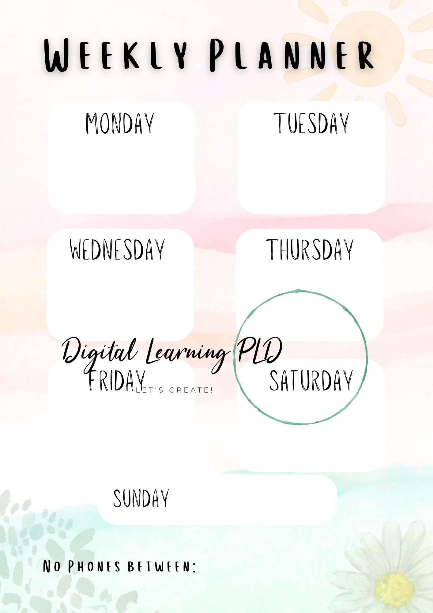 Digital Weekly Planner Template