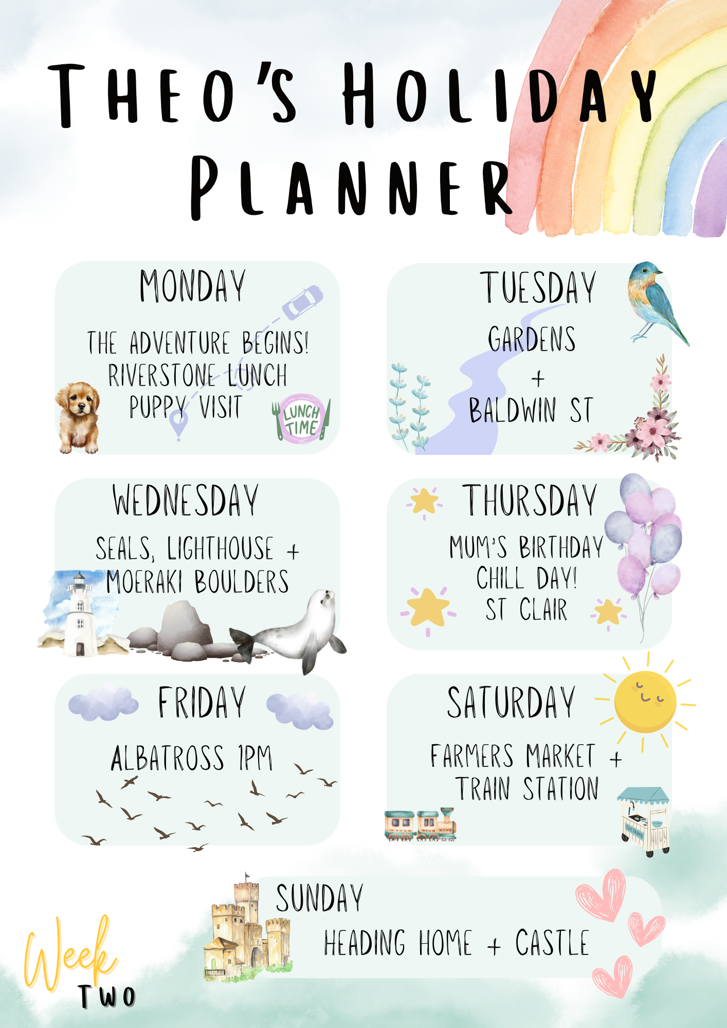 Holiday Planner Visual Poster - Plan your holidays