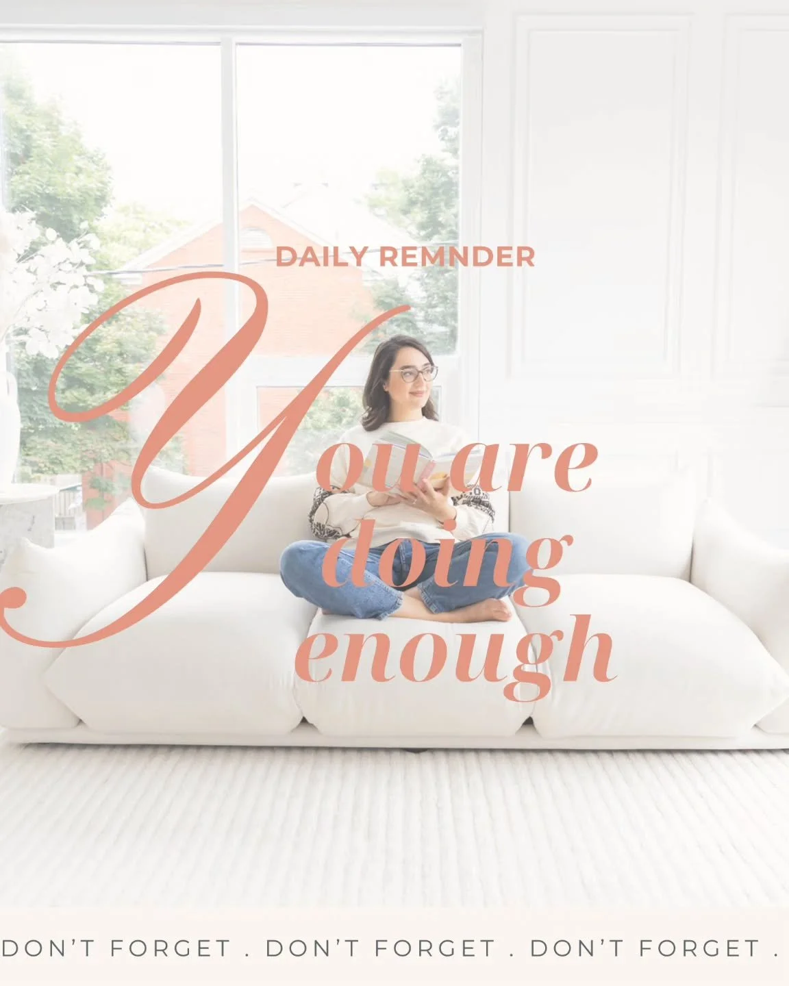 You&rsquo;re doing enough.

Even if it doesn&rsquo;t feel like it.

We&rsquo;ve been so conditioned by hustle culture&mdash;
doing more, optimizing more, trying to stay on top of everything&hellip;

that &ldquo;enough&rdquo; starts to feel like falli