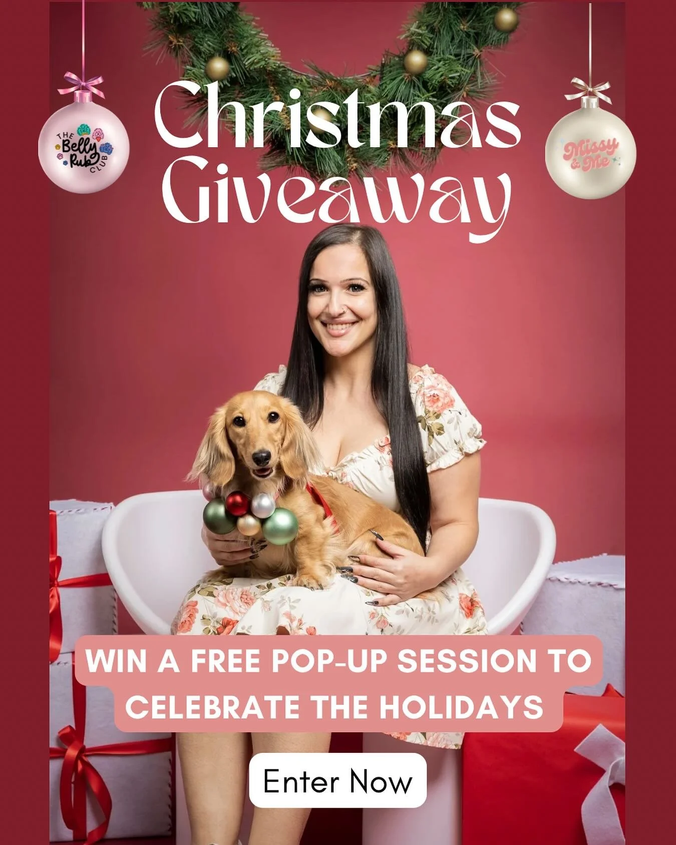 📸🎄 Win a Christmas Pop-Up Session 🎄📸
We&rsquo;re spreading a little festive cheer! The Belly Rub Club &amp; Missy and Me Photography are teaming up for for Christmas Pop-Ups, and one lucky dog will WIN their very own session!

To enter:
&bull; Li