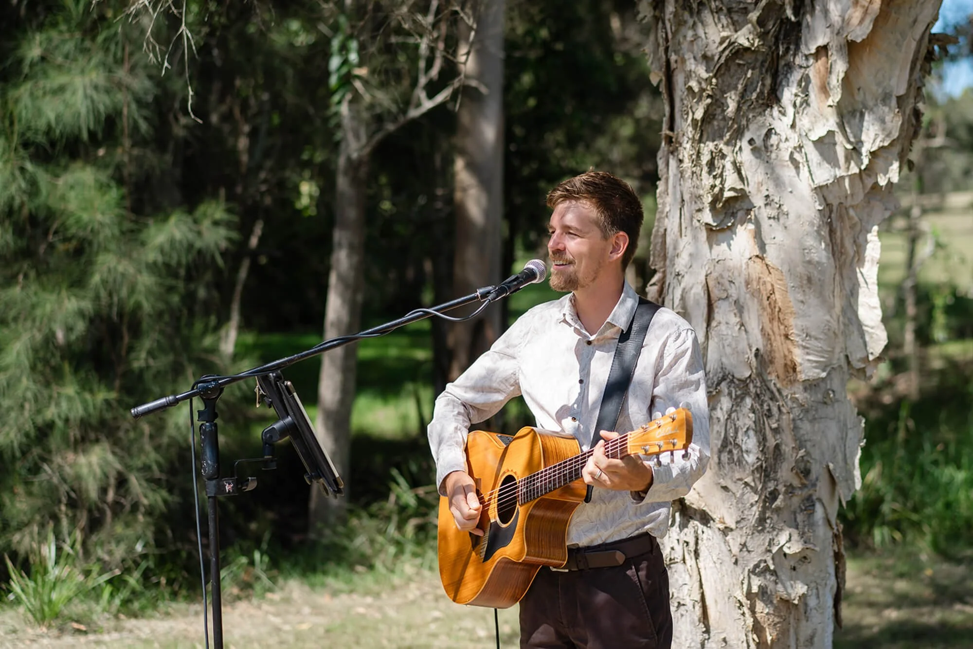 Wedding entertainment The Barn Port Stephens at the ceremony