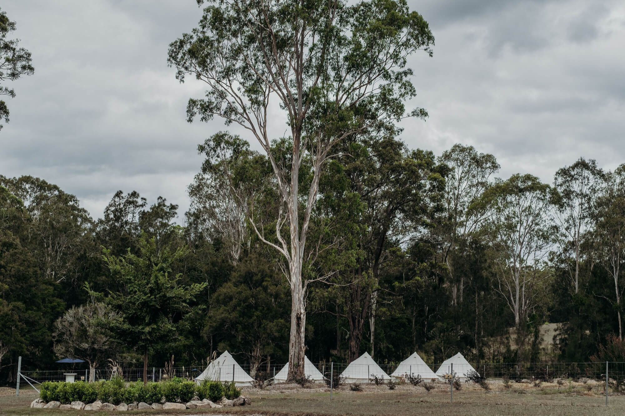 Glamping accommodation onsite at The Barn Port Stephens