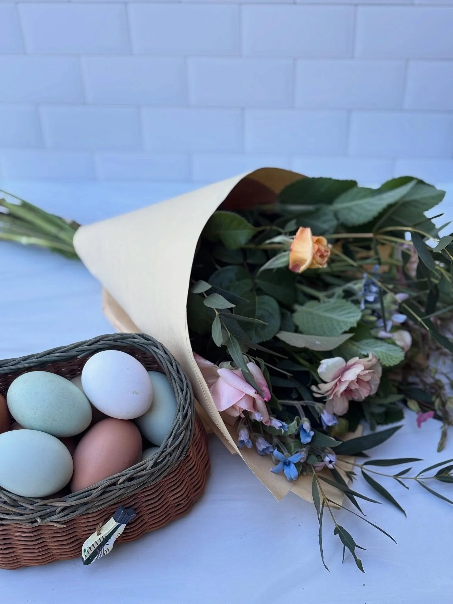 This weekend on the farm we are stocked with all things for spring cheer! Freshly cut flowers and rainbow Easter eggs for your table. I&rsquo;m craving egg salad sandwiches and carrot cake so bad. We hope your weekend is full of hope, fresh air, and 