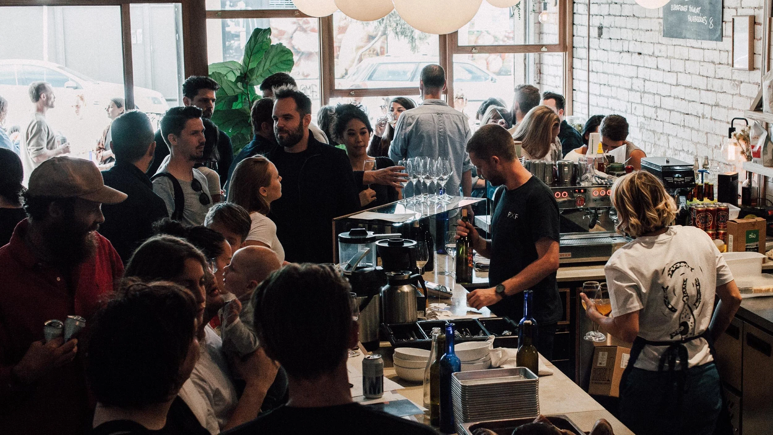 Aerial view of Someday Sessions at Kelso's Sandwich Shoppe in Abbotsford.