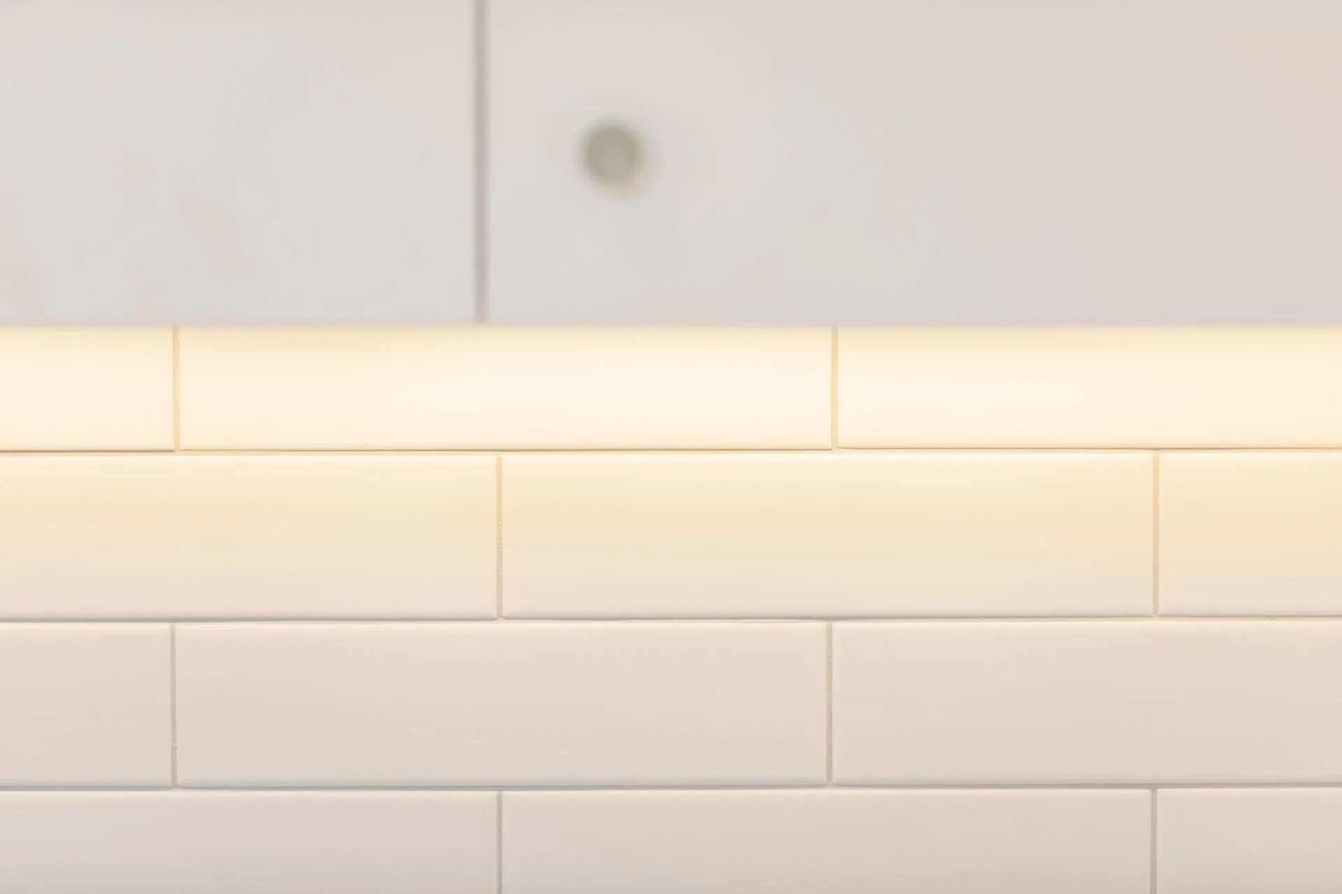 White subway tiles in kitchen