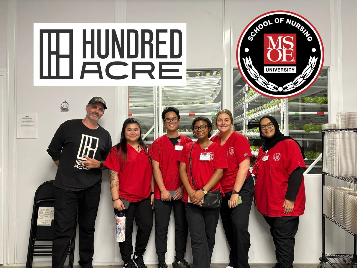 We were so excited to host @msoe_official population health nursing students for a clinical experience on the farm 🌱💚 Exploring the connection between fresh, local food and community health!

#hundredacre #mke #nursing #community #growwithus #hydro