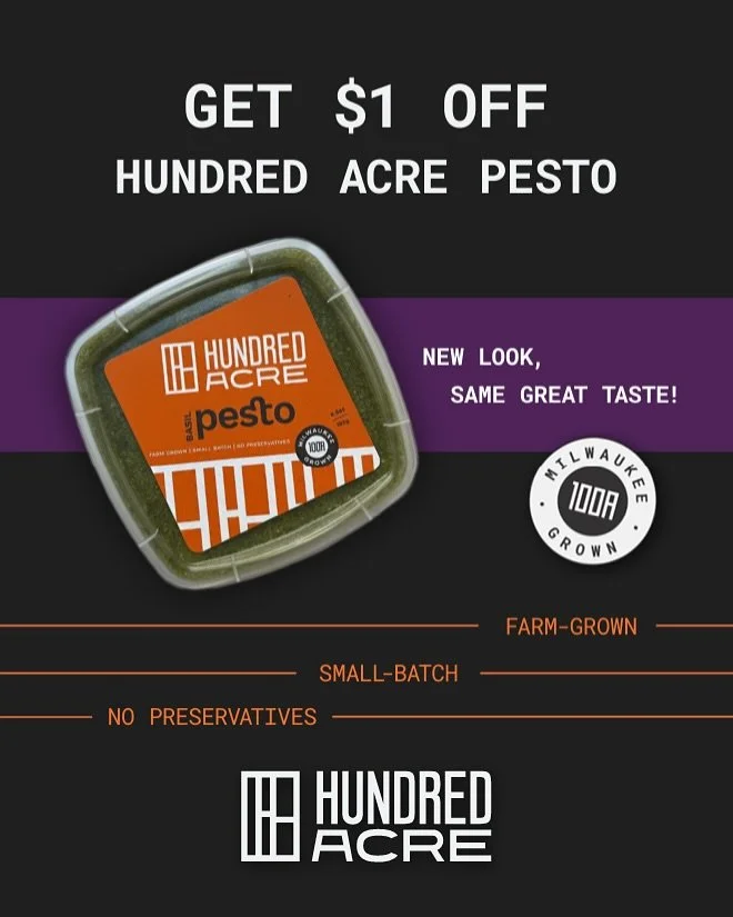 New look, same farm-fresh flavor 🌿 🤤 
Our pesto got a packaging glow-up 🚀 ✨ and to celebrate, you can get $1 OFF at all @mymetromarket statewide as well as select @picknsavestores.