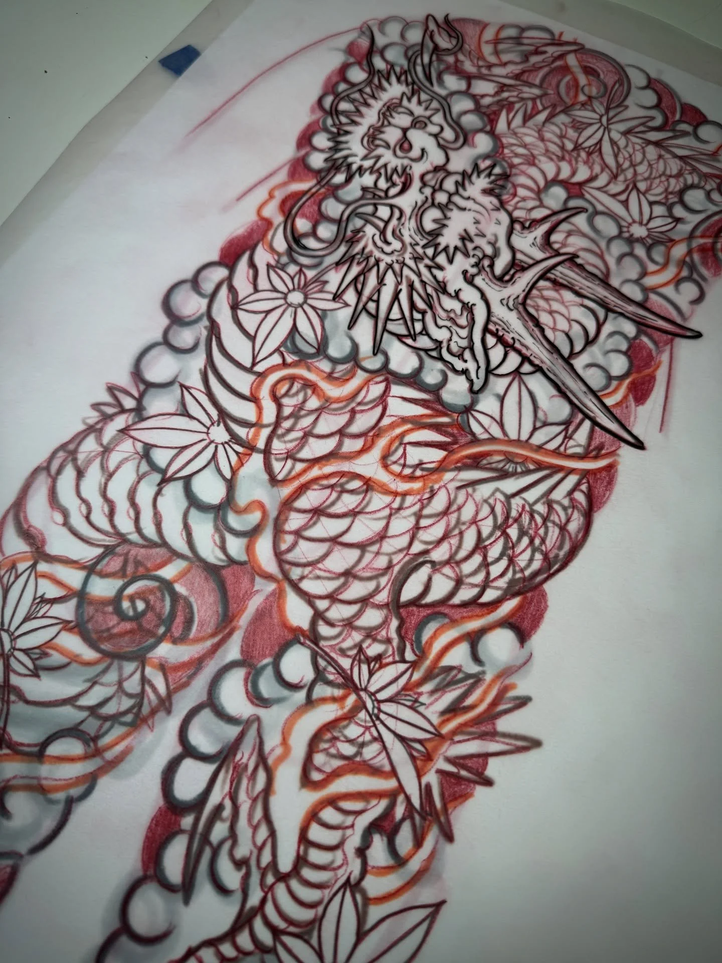 Backpiece coming soon! Message me to start your next piece, big or small: pete@petevaca.com or click the booking linking in my bio. @westtexastattoo #petevaca #welcometovacaville #backpiecetattoo #dragontattoo #elpasotattooartist