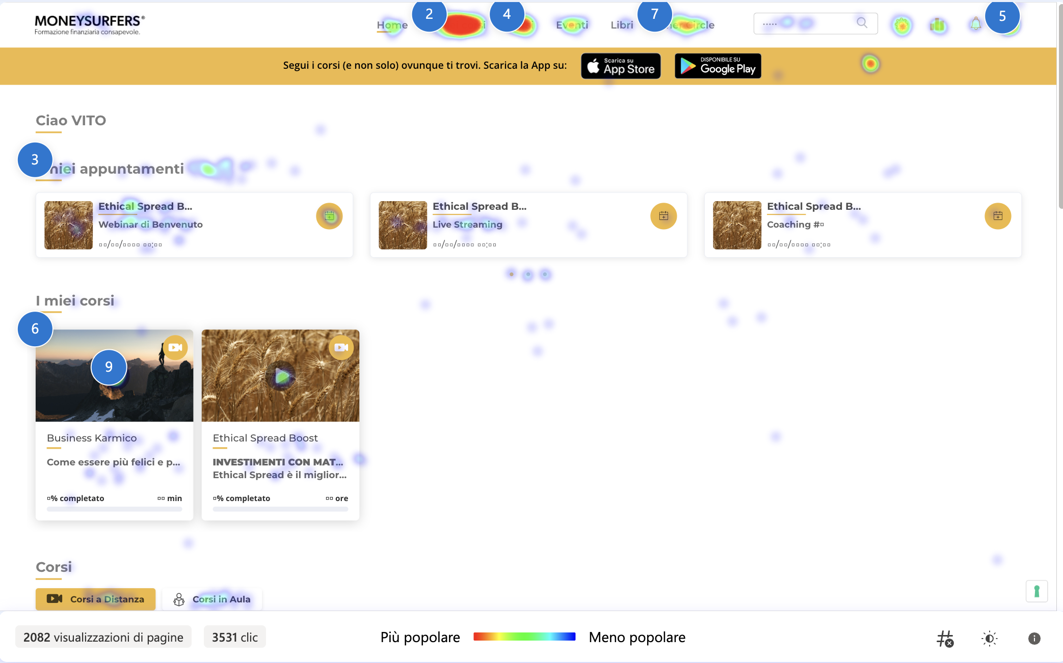 Clarity screenshot with Detailed heat map information