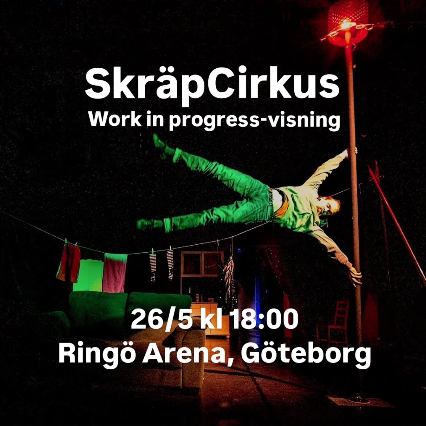 Varmt v&auml;lkomna p&aring; work in progress-visning av f&ouml;rest&auml;llningen Skr&auml;pCirkus, med kompaniet Nordcirkus: Division Syd.

Skr&auml;pCirkus &auml;r en f&ouml;rest&auml;llning d&auml;r skr&auml;p f&aring;r nytt liv - Vad r&auml;knas