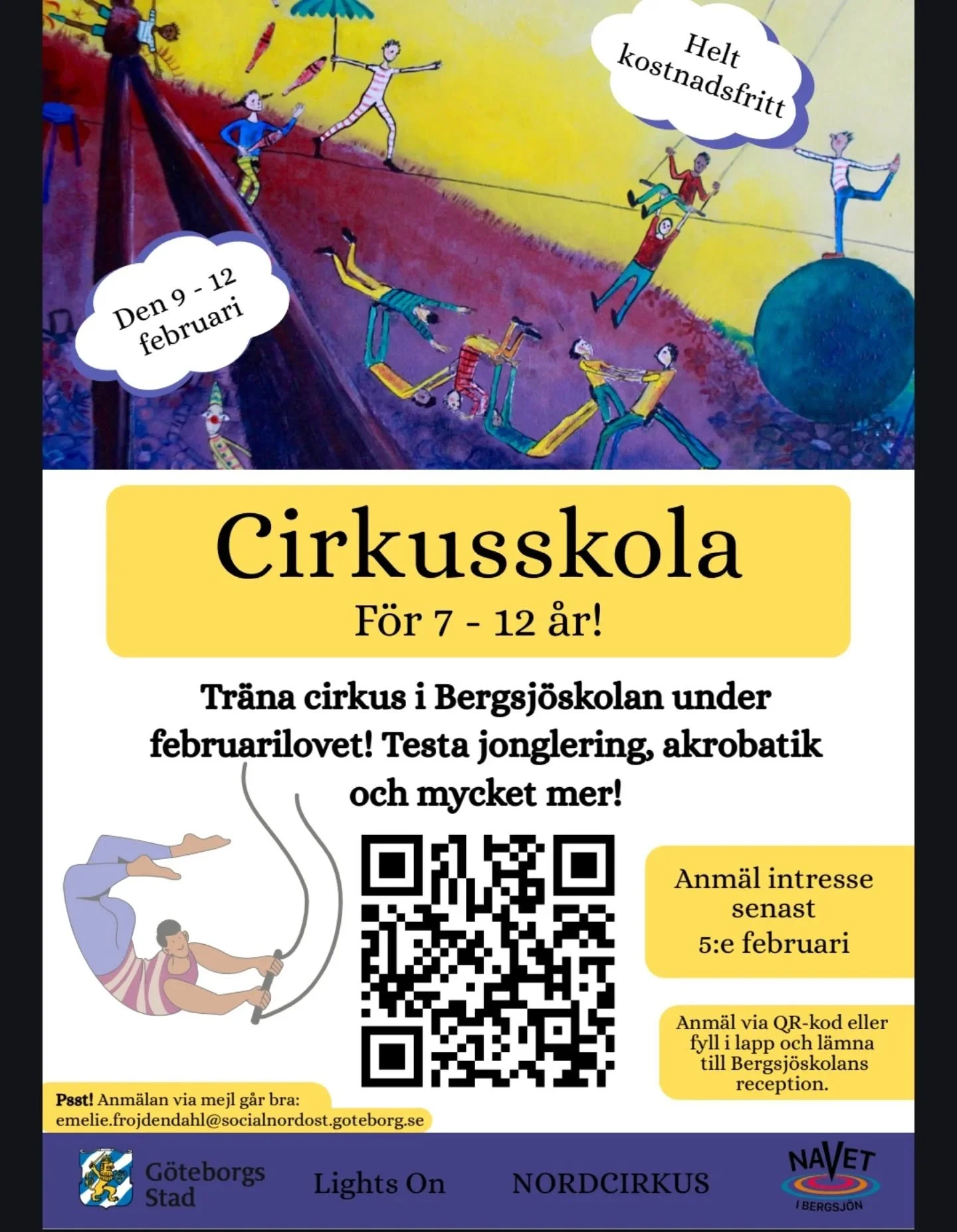 Under sportlovet s&aring; har vi cirkusskola p&aring; Bergsj&ouml;skolan i G&ouml;teborg, f&ouml;r barn 7-12 &aring;r! Varmt v&auml;lkomna! 🤹&zwj;♀️🎪✨️

#Cirkusskola #CirkusProvaP&aring; #Sportlov #Februarilov #Bergsj&ouml;skolan @navetibergsjon