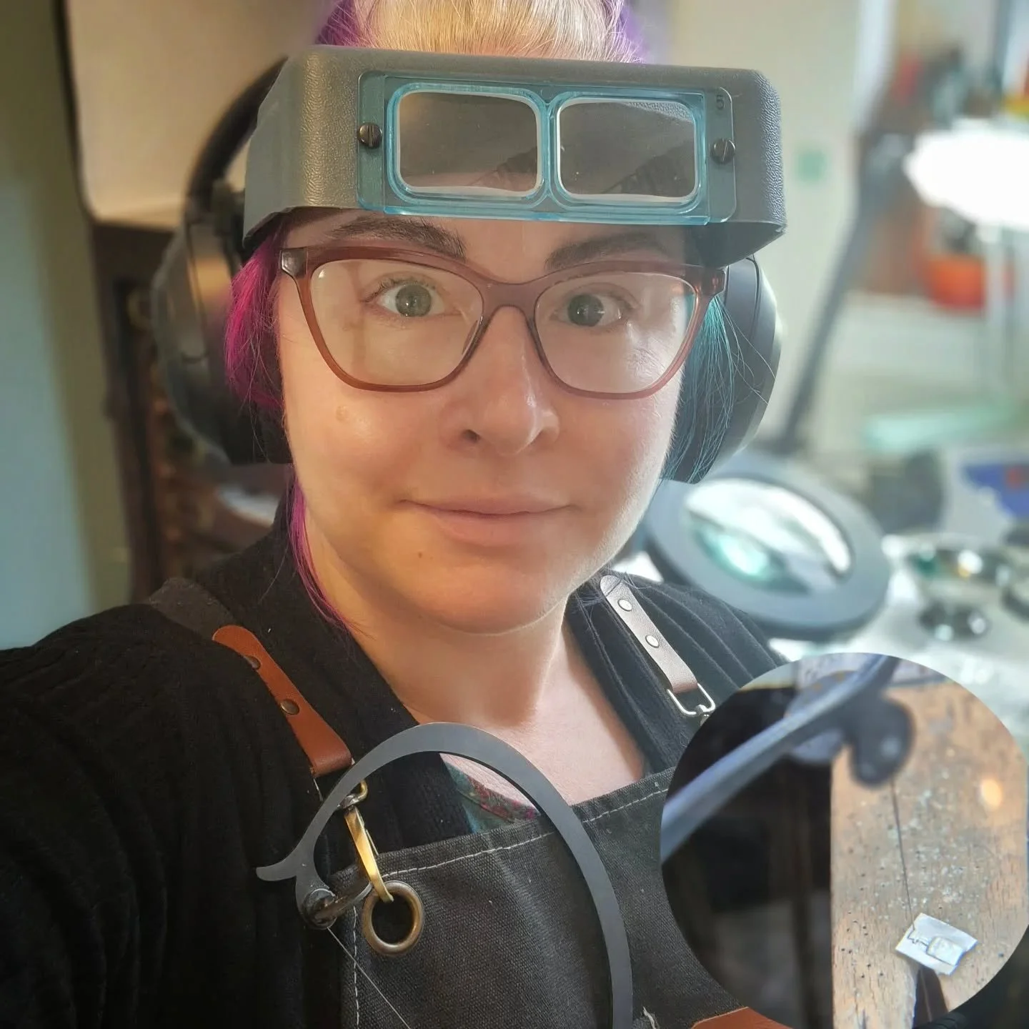 Breaking out all the magnification i can get my hands on today!!! Piercing tiny silver love potion and poison bottles,  smaller than a thumb nail! It's might be raining but its all go here :) #silverjewellery #jeweller #handmade #letsdothis💪