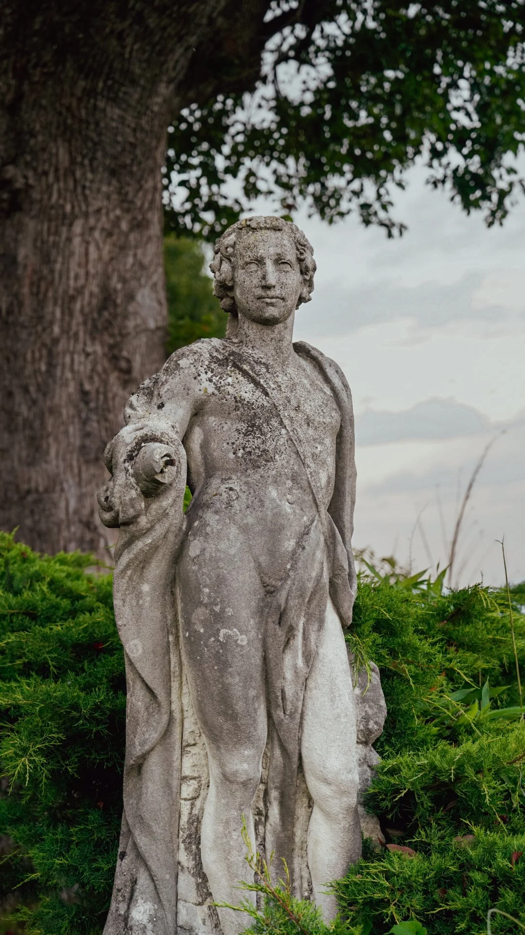 A statue by Lake Maggiore.
