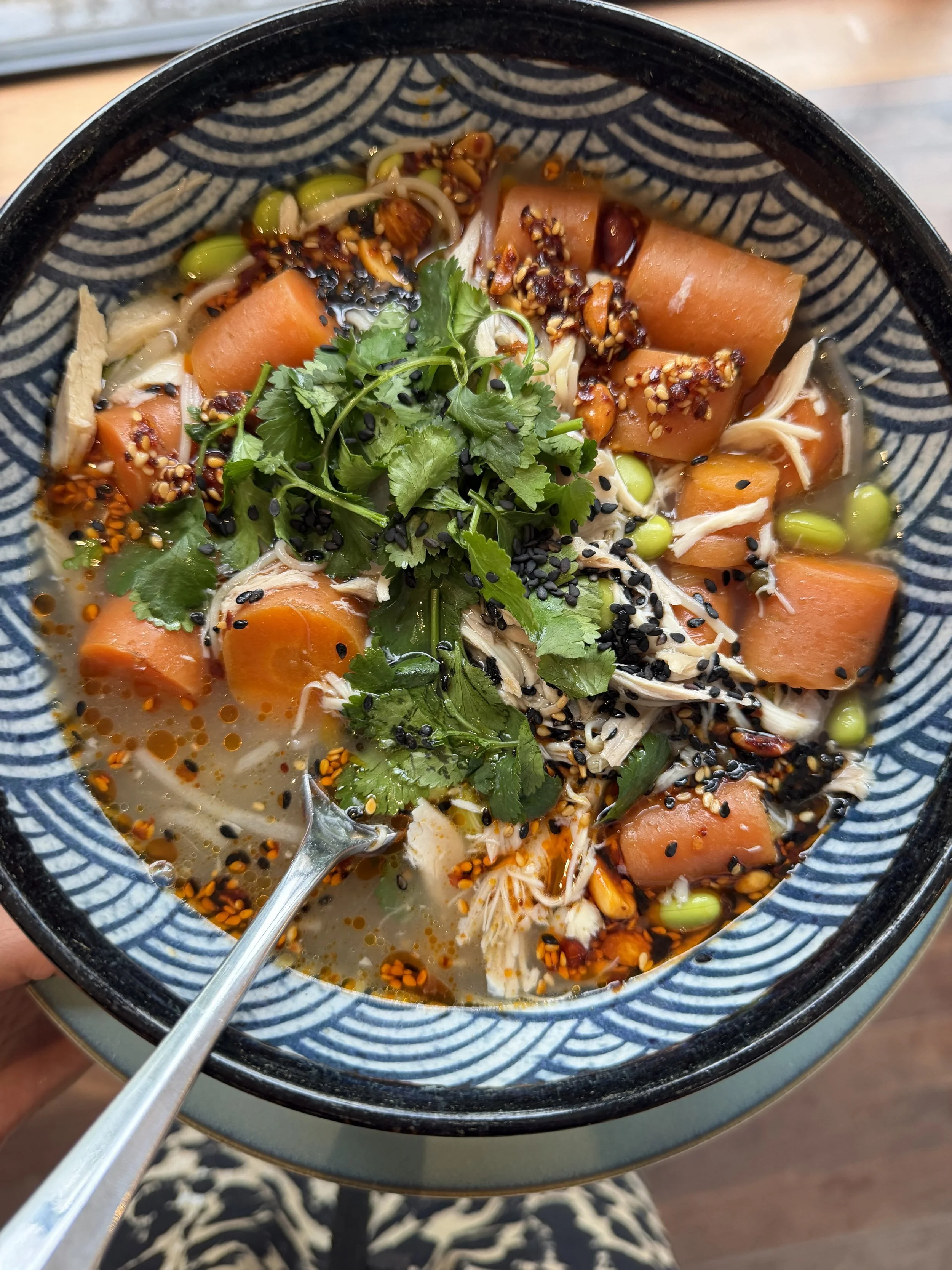 Chicken noodle broth