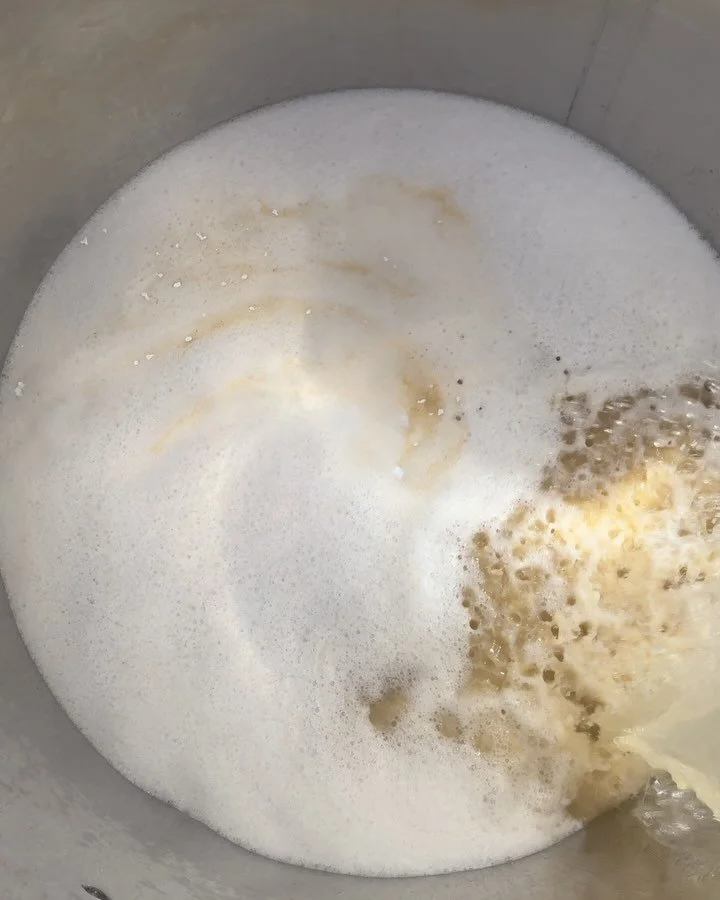 Bit of action on the farm today for the white assemblage. I took it off skins &amp; pressed out the remaining juice to allow the ferment to finish. Very happy with how it&rsquo;s coming together.