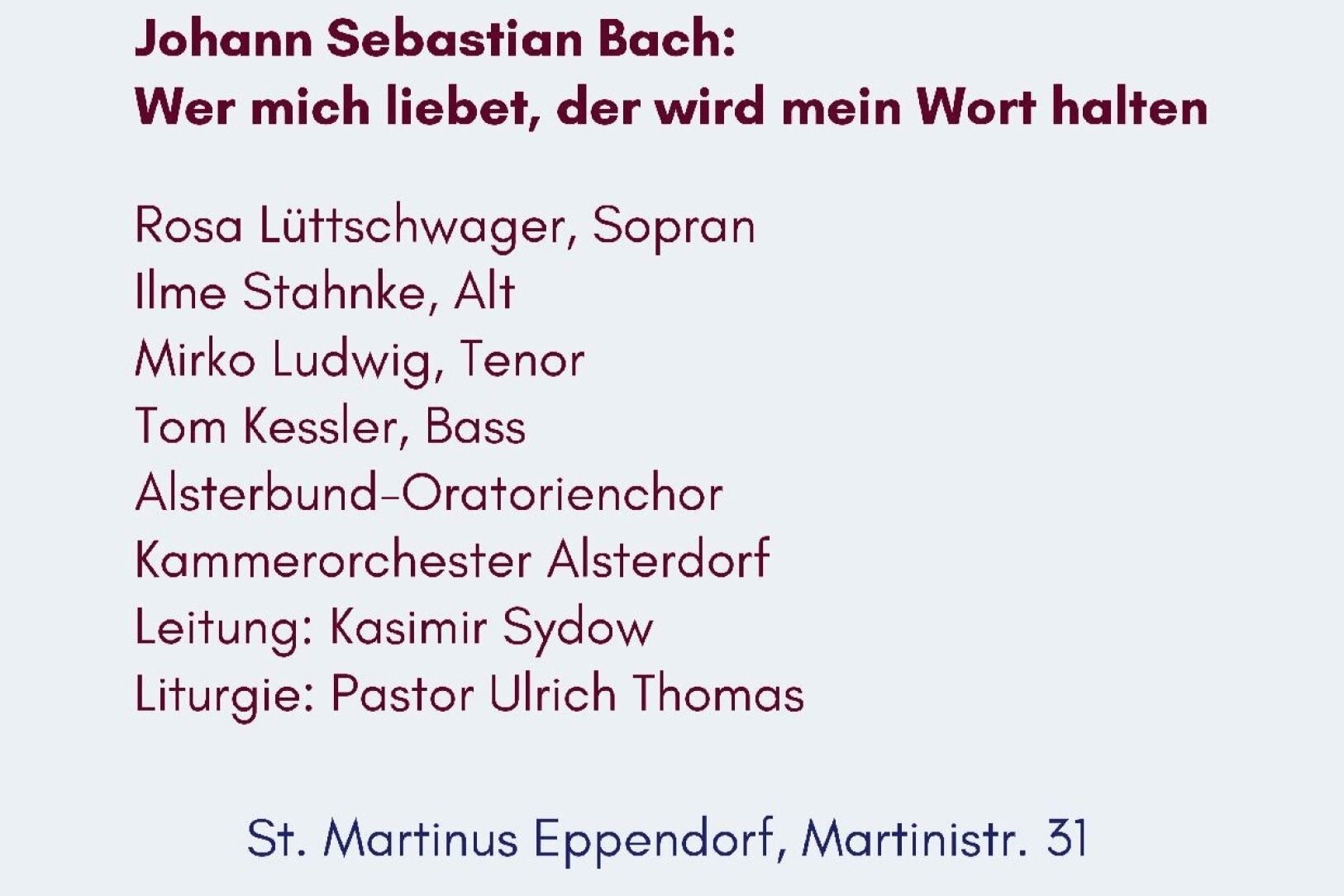 Kantatengottesdienst zum Pfingstmontag