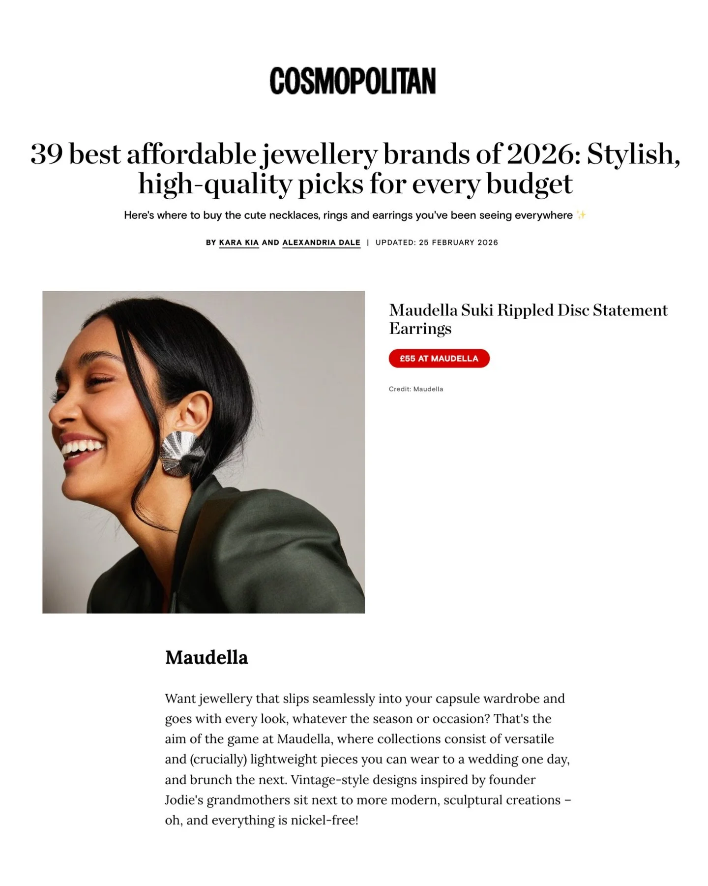 Jewellery that slips seamlessly into your capsule wardrobe! @cosmopolitanuk 

thank you @kara.kia @alexdale_fashion