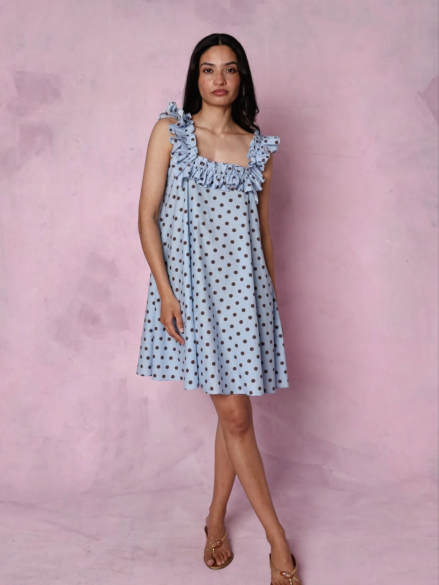 @weare9pm Summer collection 🩵

Inspired by Palm Springs the It&rsquo;s 9pm summer collection is made up of soft pink paisleys, retro striped and timeless polka dots. With organic cotton sundresses, silk slips and their signature smoking suits, this 