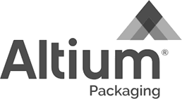 Altium Packaging logo in black and gray with a pyramid graphic.