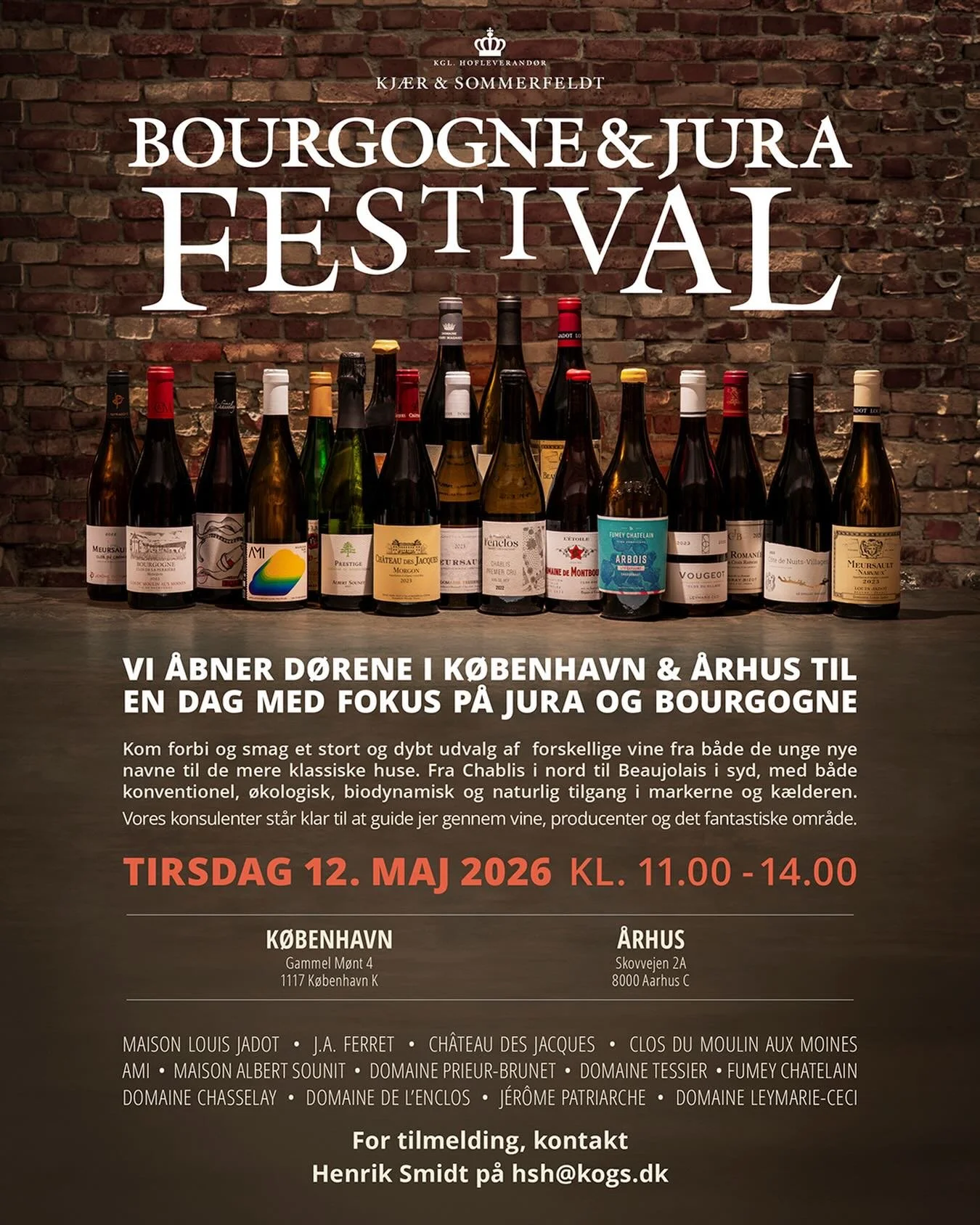 INVITATION: Burgundy and Jura tasting @kjaersommerfeldt 

Join Kj&aelig;r &amp; Sommerfeldt for a day with focus on the wines from Burgundy and Jura. Taste more than 50 wines from more than 15 domaines in the two regions. 

For registration, contact 