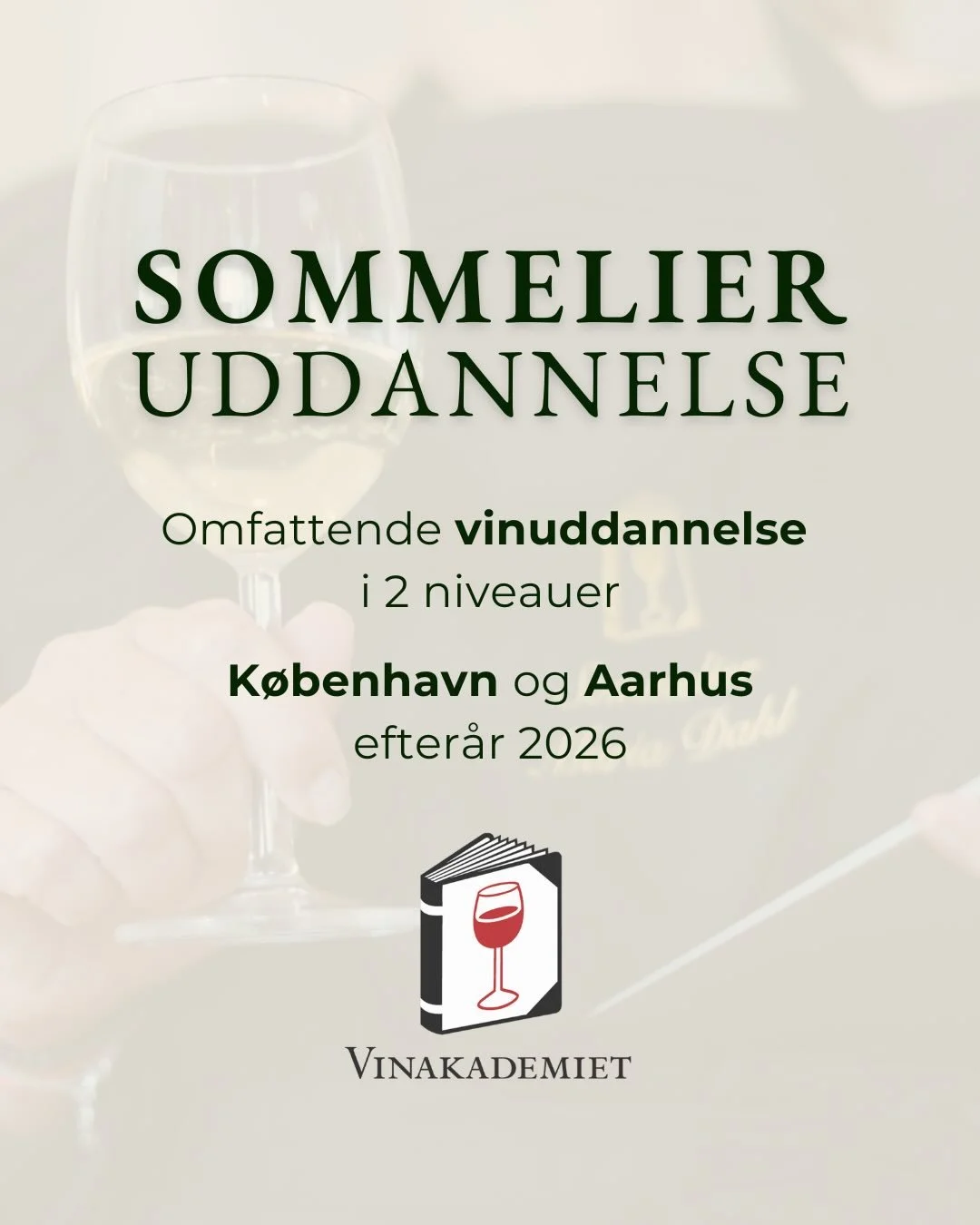 🍷 𝐒𝐤𝐚𝐥 𝐝𝐮 𝐦𝐞𝐝? 👀

Eller kender du nogen, der skal? 

S&aring; er det nu!

@vinakademiet starter nemlig nyt niveau 1-hold p&aring; 𝐬𝐨𝐦𝐦𝐞𝐥𝐢𝐞𝐫𝐮𝐝𝐝𝐚𝐧𝐧𝐞𝐥𝐬𝐞𝐧 i K&oslash;benhavn og Aarhus til september &ndash; og der er plads t