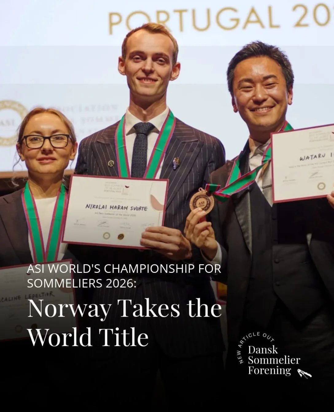 NEW ARTICLE OUT: Norway Takes the World Title &ndash; Denmark&rsquo;s Jonathan Gouveia MS Finishes an Impressive 7th

Nikolai Haram Svorte of Norway is the ASI Best Sommelier of the World 2026. He was crowned on Friday 16 October at the Coliseu dos R