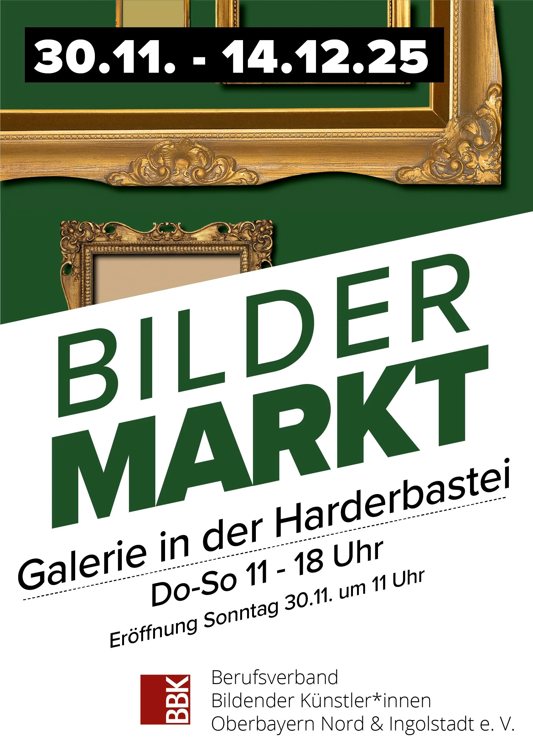Plakat des Bildermarktes mit allen Daten