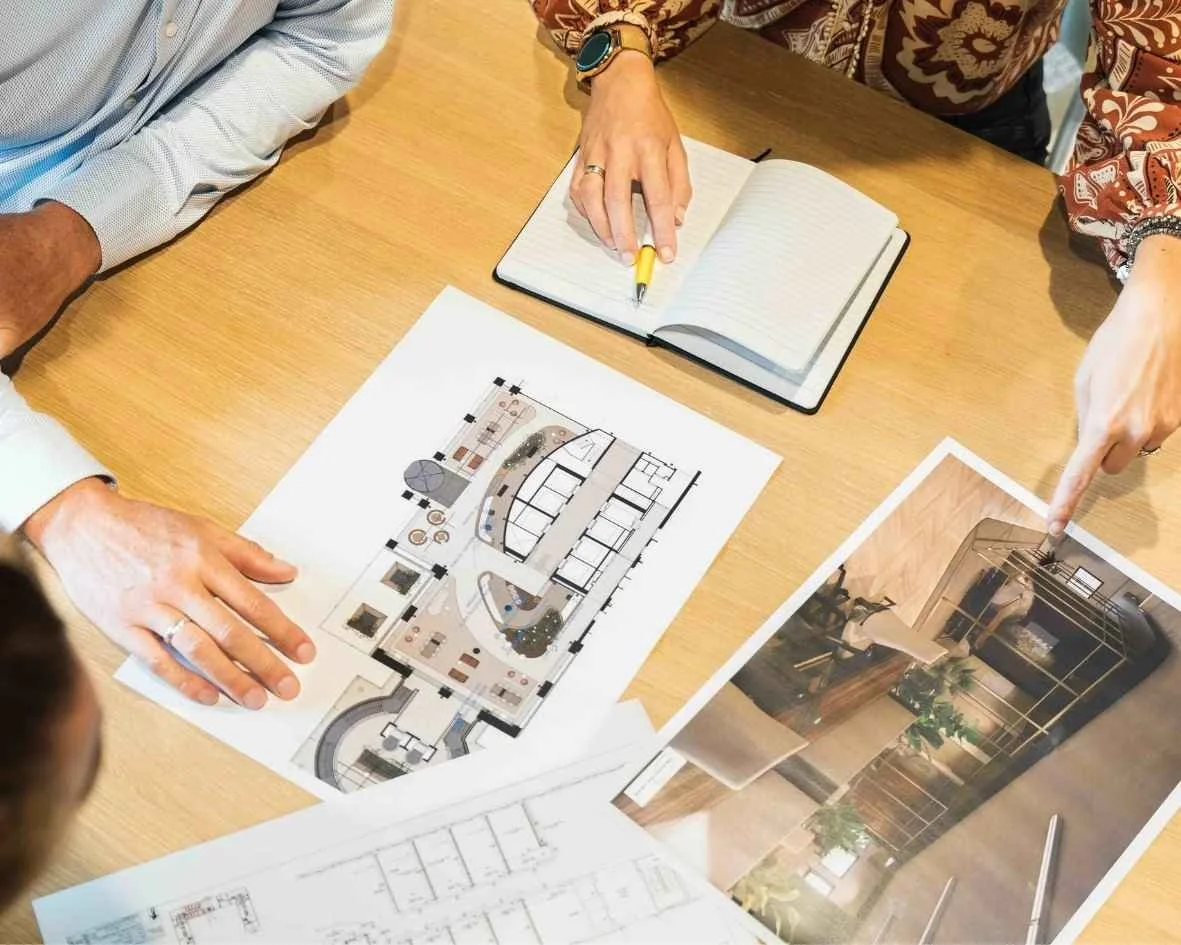 Tekeningen voor advies kantoorinrichting