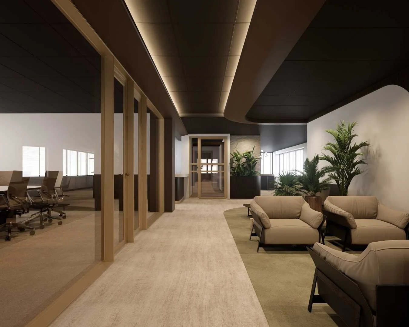 Een render van een kantoorarchitect