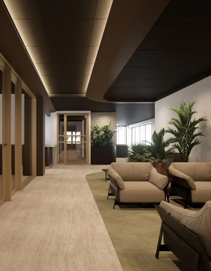 Een render van een kantoorontwerp