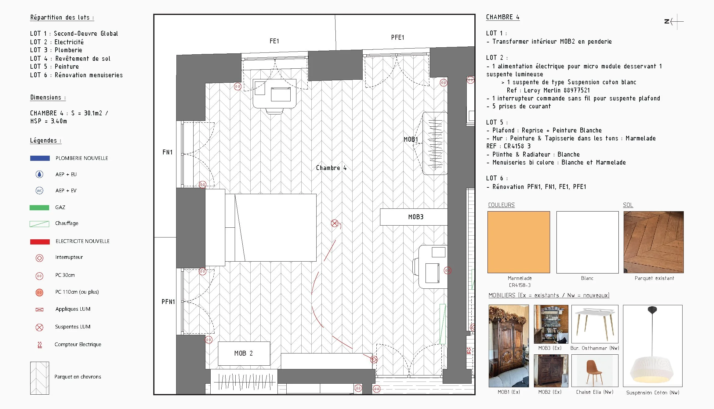 fiche projet détaillé chambre 4