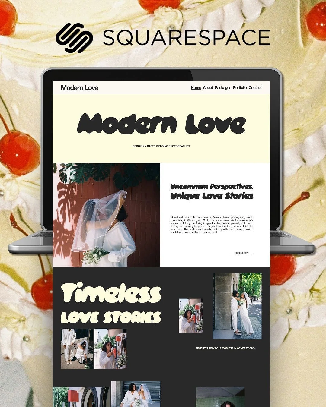Yes it&rsquo;s a website template but absolutely no way can you tell. We&rsquo;re all about convenience and getting you up and online fast but we&rsquo;re not doing pale and stale over here esp if you&rsquo;re a creative with unique work to showcase.