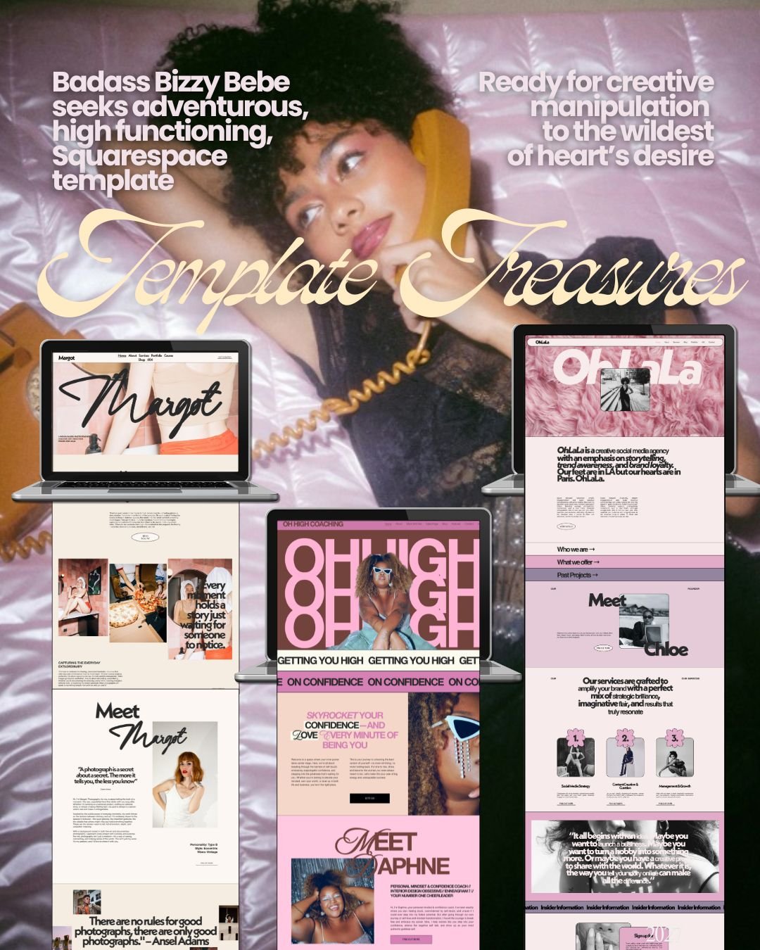 For all my Badass Bizzy Bebes craving a deliciously high-functioning website template for a digital rendezvous that takes you over the design line &mdash; let me hook a sister up.

Bland layouts? Vanilla vibes? I don't think so, not for your hot stuf