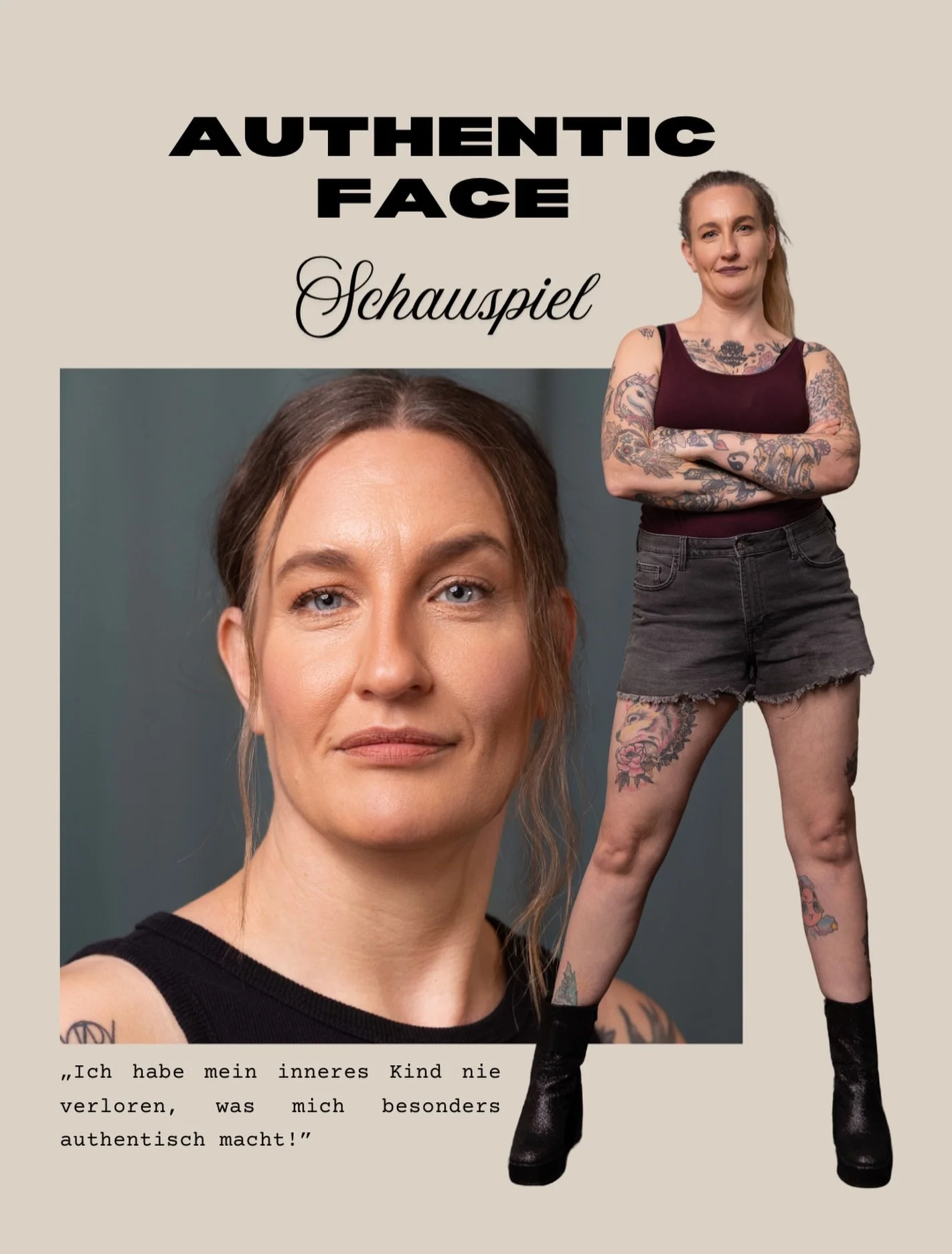 Undine hat nicht nur eine besondere Pers&ouml;nlichkeit, sondern auch ein unvergessliches Aussehen ✨ ihre Tattoos machen sie einzigartig. #tattoo#modeling#modelagentur#schauspiel#diversity