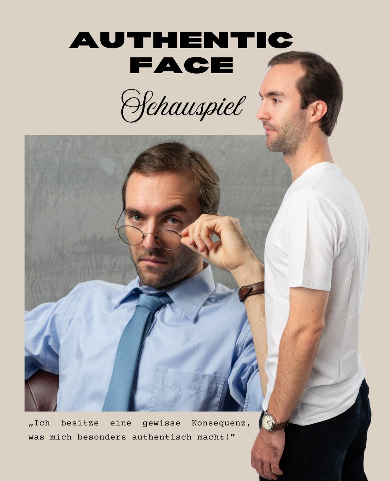 Diese coolen Schaupiel-Fotos sind bei uns im Studio entstanden ✨📸 Christian hat beim Shooting seine Vielseitigkeit erfolgreich einsetzen k&ouml;nnen.  #fotoshooting#schauspiel#modeling