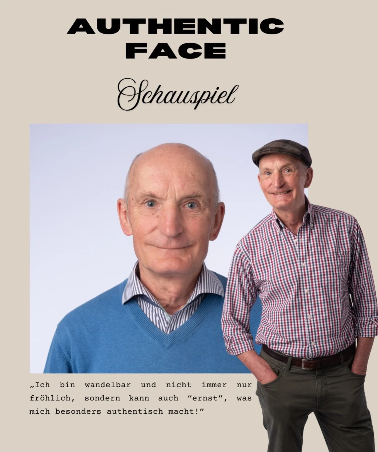 Walter ist ein gro&szlig;artiges Best-Ager Face ✨ Weitere Agenturen sind durch unsere Empfehlung bereits auf ihn aufmerksam geworden 🙏 Er steht auch gerne mit seiner Frau vor der Kamera und eignet sich daher auch super f&uuml;r P&auml;rchen-Kampagne