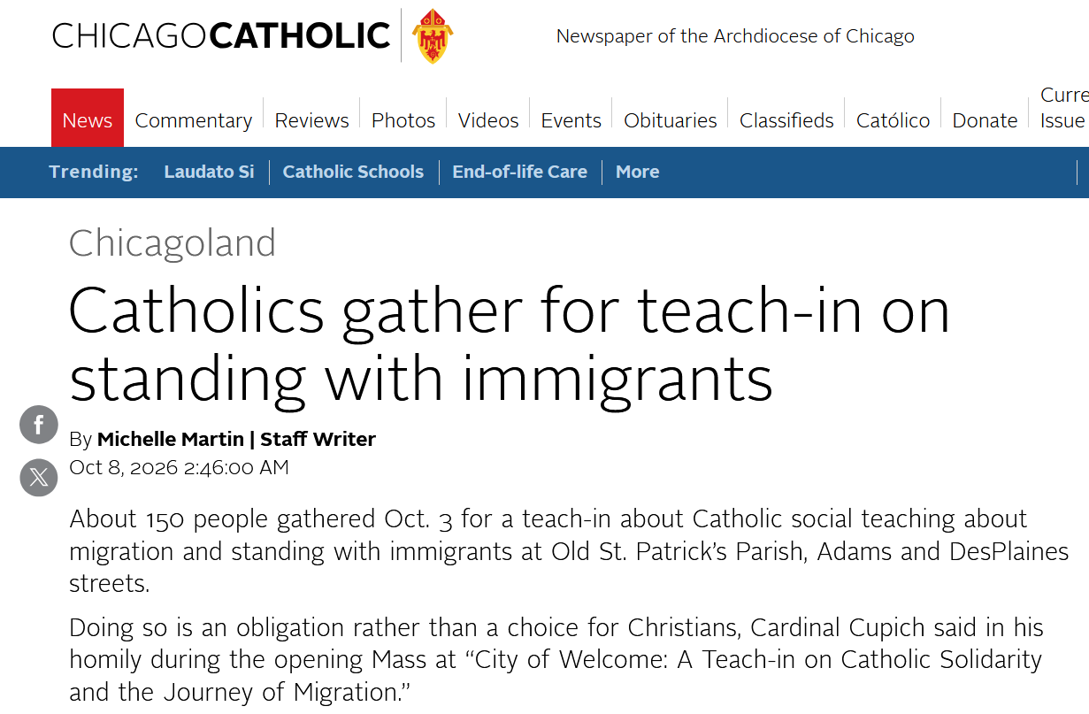 Chicago Catholic - Catholics gather for teach-in on standing with immigrants