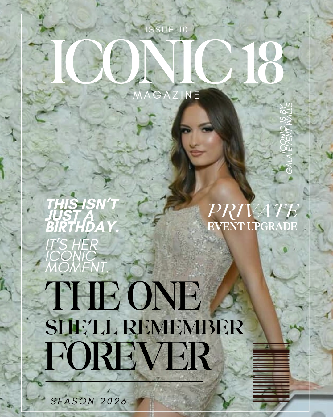 Dekoracija sale za 18. rođendan sa luksuznim cvetnim zidom